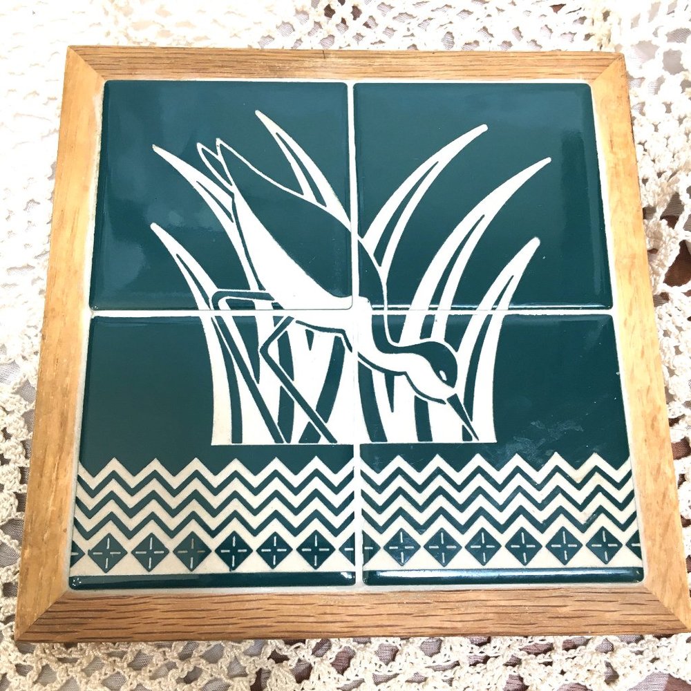 Trivet Alaskan Sand Carved Tile Vtg ‘90